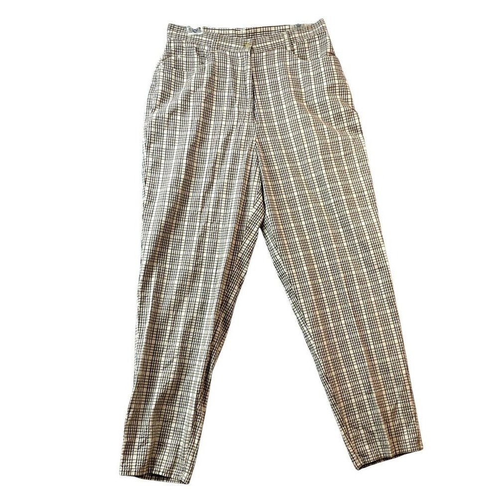 vtg 90s Moms WOOLRICH high rise tapered fit plaid stretch cotton  pants sz 14